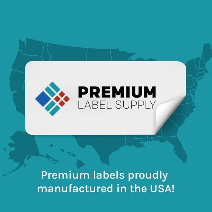 Premium Label Supply Bright Neon Color Fluorescent Sticker Labels - 1.5" x 1.5" Square Labels - (Fluorescent Pink, 600 Labels)