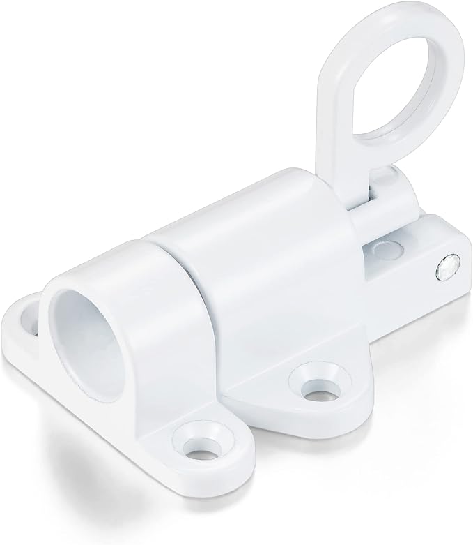 8 Packs Self-Closing Latches,White Spring Door Lock,Resilient Bolt Latch Aluminum Alloy Safety Automatic Spring Barrel Slide Door Lock with Screws,Used for Gate,Window and Cabinet etc