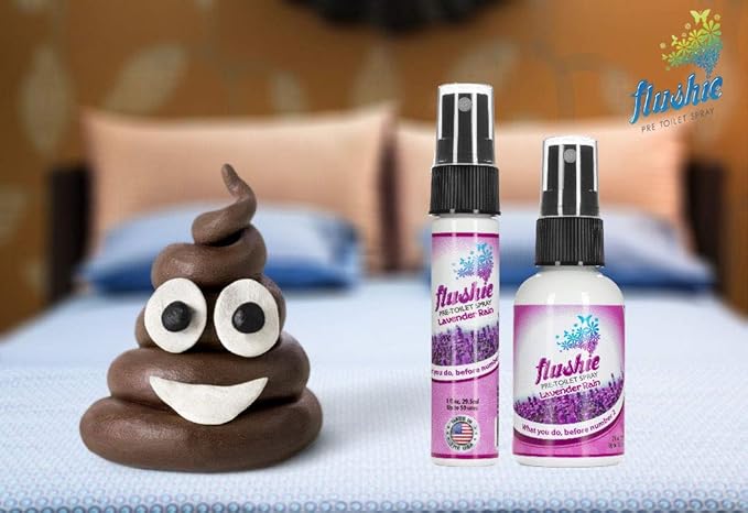 Flushie Pre-Toilet Spray for Bathroom - Toilet Deodorizer (Lavender, 2oz 2-Pack)