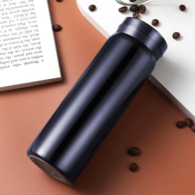 10oz Mini Water Bottle Stainless Steel Thermos Small Flask - Insulated Vacuum, Leak Proof, Keeps Drinks Hot/Cold - Ideal for Coffee, Tea, Water - Blue