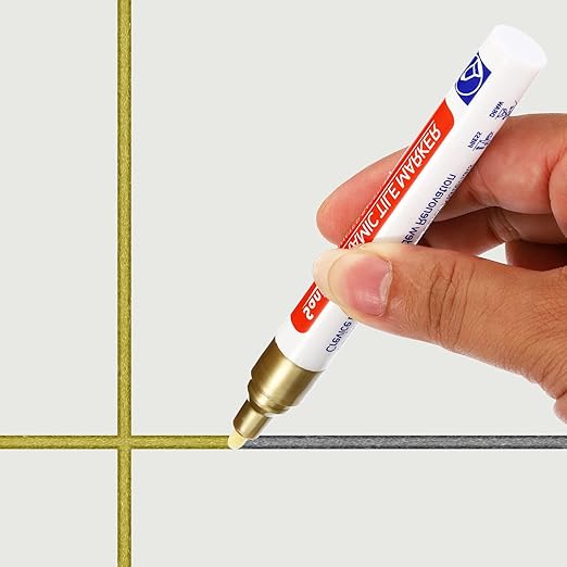 PATIKIL Grout Pen, 4 Pack Silver Tile Marker Waterproof Grout Sealer Pen Tile Repair Pens Paint Pens for Wall Floor Bathroom Kitchen Refresh