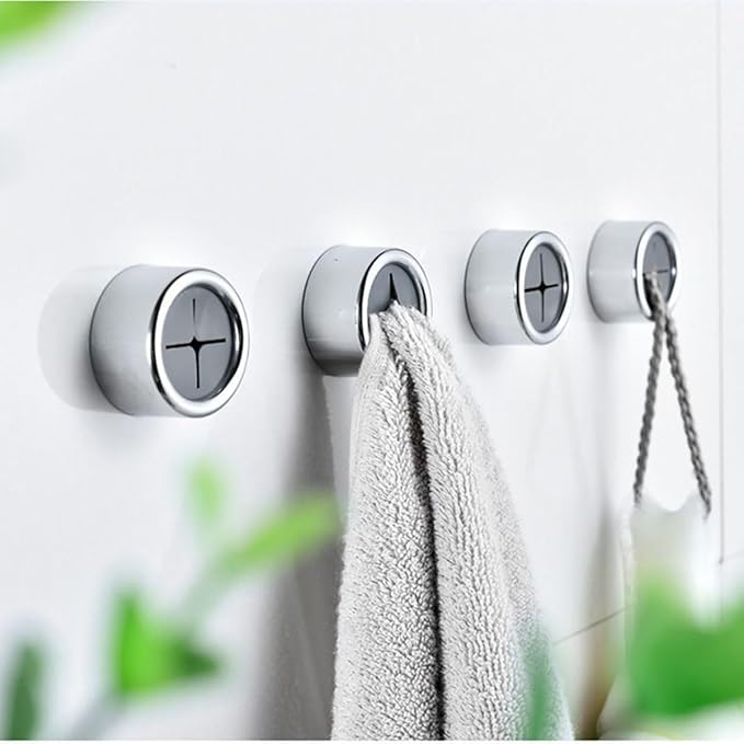 iBetterLife Adhesive Kitchen Towel Hooks - 4 Pack Dish Towel Holder for Cabinet, Push Hand Towel Hook, Dish Cloth Rag Holder for Home Bathrooms, Kitchens, Garages, RV, Within Easy Reach, Matte Black