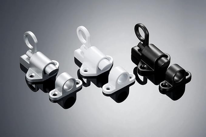 6 Packs Self-Closing Latches,White Spring Door Lock,Resilient Bolt Latch Aluminum Alloy Safety Automatic Spring Barrel Slide Door Lock with Screws,Used for Gate,Window and Cabinet etc