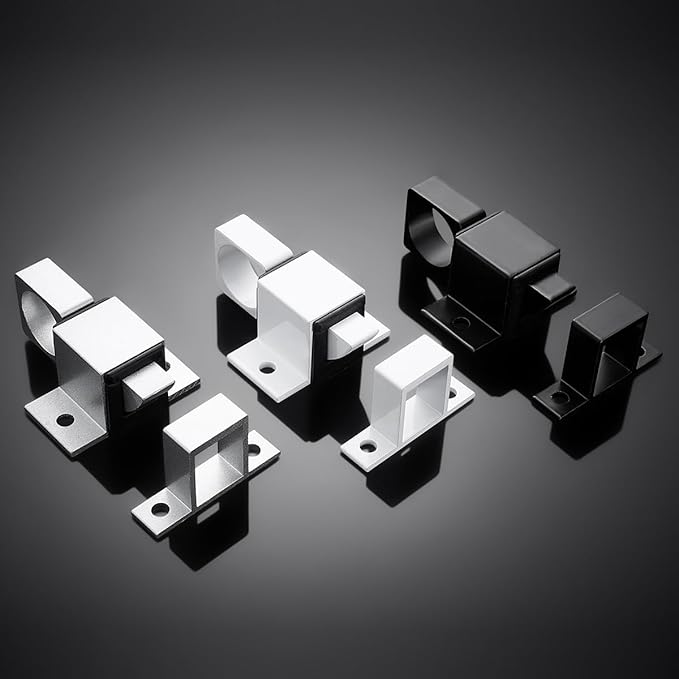 4 Packs Self-Closing Latches, Black Spring Door Lock, Aluminum Alloy Automatic Gate Latch with Spring Loaded Pin, Security Window & Cabinet Lock