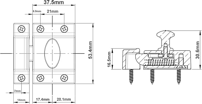 QCAA Traditional Large Oval Turn Cabinet Latch, Solid Brass, 2", for Cupboard & Other Furniture, Brushed Antique Brass, 2 Pack, Made in Taiwan