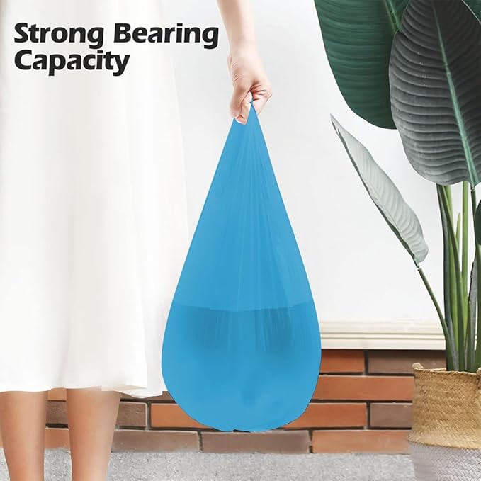 2-4 Gallon Portable Trash Bags,60 Counts Thicken portable Small Garbage Bags for Office, Kitchen,Bedroom Trash Can,Strong Trash Bags(Blue)