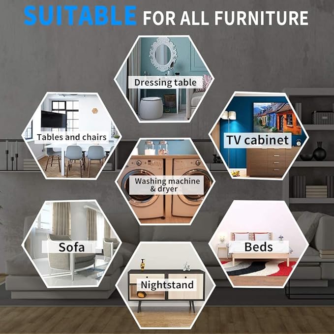 Furniture Sliders,Multi-Surface 2-in-1 Furniture Moving Pads for Carper & Hardwood Floors - 12 Pack 5" Carpet Sliders and 12 Hardwood Socks - Protect Floors & Carpet and Easier to Move
