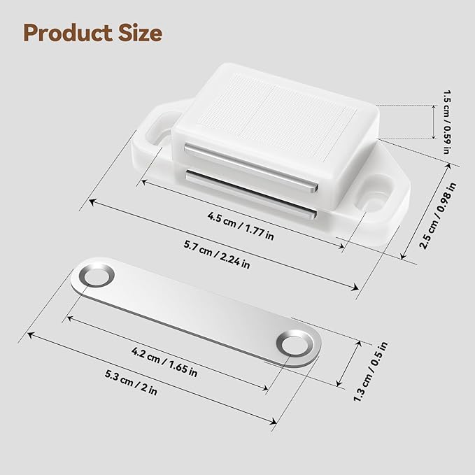 Cabinet Magnetic Catch Door Latch 30LB for Kitchen Drawer Magnets to Stay Closed Magnetic Catch Closet for Drawer(White 12 Pack)