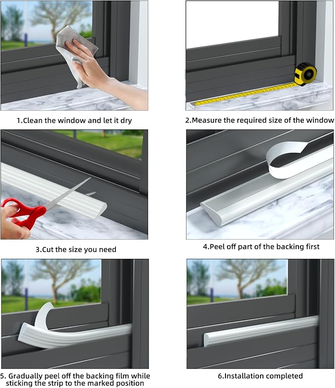 2 Pack*16.4 Ft Weather Stripping Seal Strip for Doors,Soundproofing Window Insulation Draft Stopper for Winter, Selfadhesive Foam Weather Strip for Door Frame,Door Gap Filler Noise Blocker(Gray)