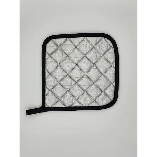 Intedge 317S Pot Holder, Heat Resistant to 400°F, 7x7 Square Hot Pad, Quilted Ironing Board Fabric, Silver, Made in USA, Durable High Heat Fabric Pot Holder for Kitchen and Oven Use, 1 Each