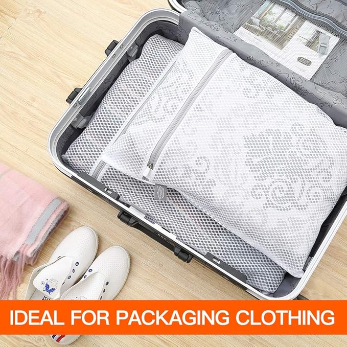 Kimmama Laundry Bags Mesh Wash Bag, Lingerie Bags for Washing Delicates, Net Washer Sack with Zipper, Dryer Pouch for Cleaning and Drying Cloths, Garment, Sweater, Bra, Pant, Sock, Toys, Scarf