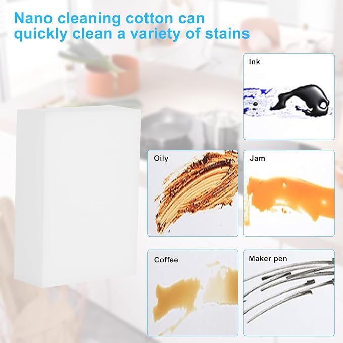 2X Density Magic Sponge Eraser,Multi-Functional Household Cleaning Kitchen Dish Sponge for Furniture,Extra Thick and Long Lasting Melamine Cleaning Sponges for Bathroom, Baseboard, Wall Cleaner (20)