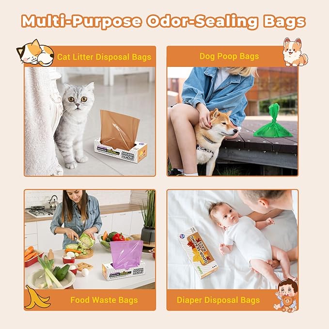 Odor Sealing Small Trash Bags Home & Food Use XS-220 Count Disposable Bags, Durable and Unscented (Color:Blue)