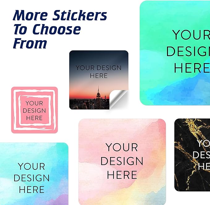 100 Custom Vinyl Stickers - Upload Your own Image, Text, Design, Logo - Personalized Logo Labels for Handmade, Packaging, Bottle, Jars, Candle, Brand Stickers (City, 4x4 Square)