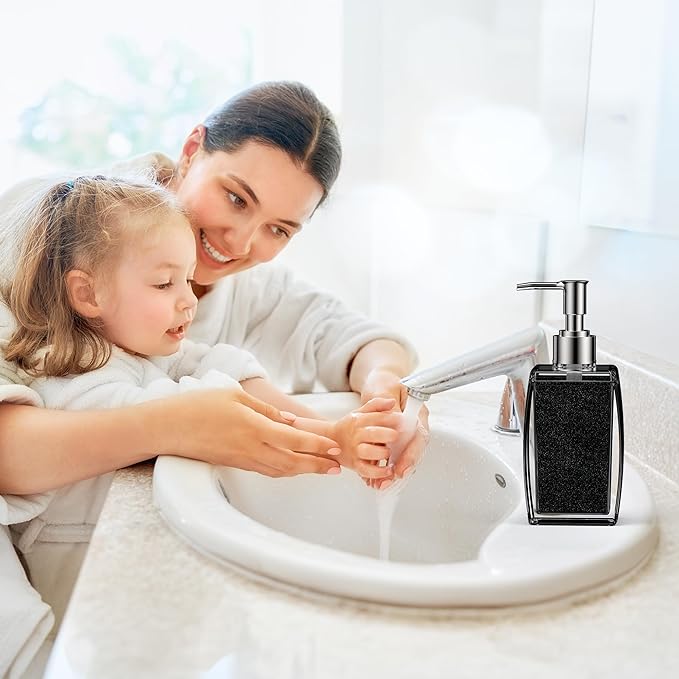 White Soap Dispenser with Refillable Plastic Pump for Bathroom Sink or Kitchen Counter, Ideal for Hand Soap, Liquid Soap, Dish Soap, or Lotion Use