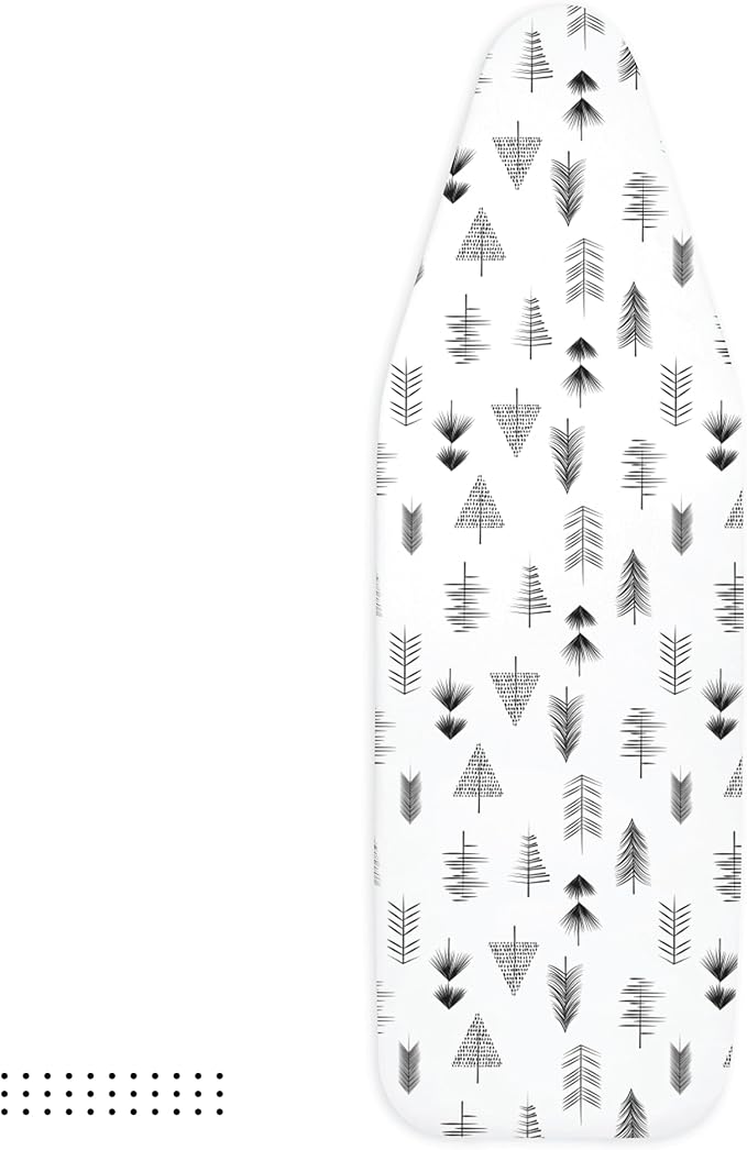 Encasa XO Ironing Board Cover and Pad 54"x15" - Thick 3mm Felt Padding, Drawstring Tightening & Lock, Easy Fit, Scorch & Stain Resistant, Fits Standard Large Ironing Board - Black Arrow