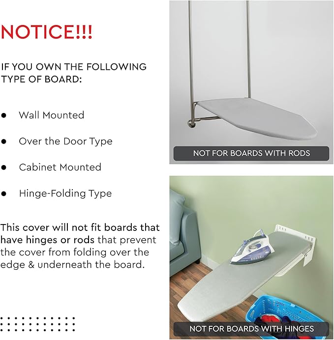 Encasa XO Ironing Board Cover and Pad 28"x12" - Thick 3mm Felt Padding, Drawstring Tightening & Lock, Easy Fit, Scorch & Stain Resistant, Fits Mini Ironing Board - Green Leaflet