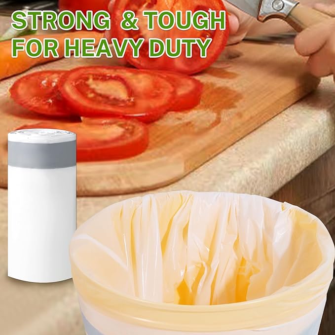 15 Gallon Tall Kitchen Trash Bags Drawstring - 1.2 Mil Thick White Garbage Bag for Office Kitchen, 45 Count