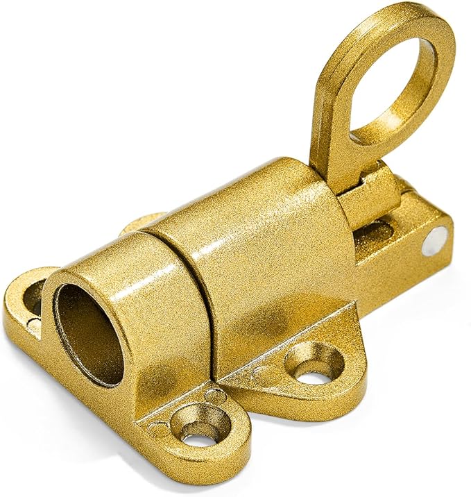 2 Packs Self-Closing Latches,Gold Spring Door Lock,Resilient Bolt Latch Aluminum Alloy Safety Automatic Spring Barrel Slide Door Lock with Screws,Used for Gate,Window and Cabinet etc