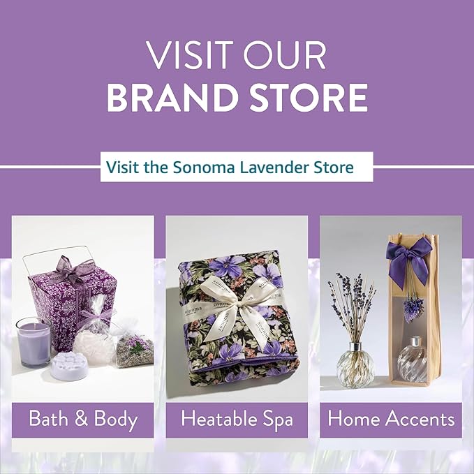 Sonoma Lavender, Dried Eucalyptus and Lavender Sachets by The Yard for Drawers and Closets, Natural Air Freshener for Home, Car, Bag, Room, and Closet
