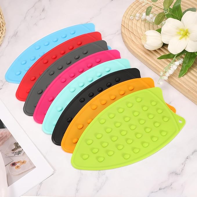 PATIKIL Silicone Iron Rest Pad, Multipurpose Hot Heat Resistant Iron Rest Plate Protective Pad for Ironing Board Hot Resistant Steamer Steam Compact Mat, Lake Blue