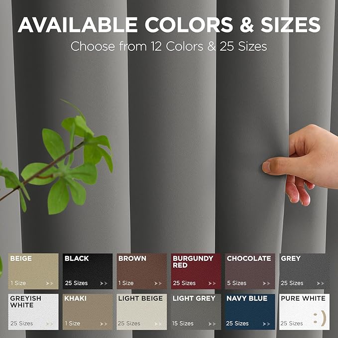 Joydeco Blackout Patio Sliding Door Curtains 84 Inches Long, Grommet Privacy Room Divider Curtains, Extra Wide Thermal Blackout Drapes for Bedroom Living Room (Light Grey, 70Wx84L, 1 Panel)