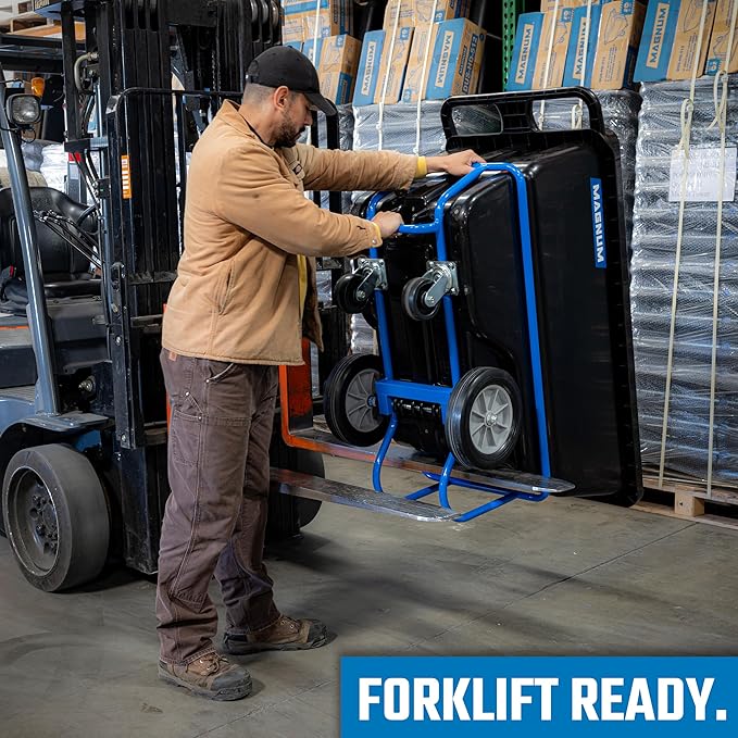 Tilt Truck, 1/2 Cu. Yd. Capacity Dump Cart with Heavy Duty 12” Wheels & 5” Casters & Forklift-able Frame for Jobsites, 850 lbs, Trash Cart with Wheels DUC12T-F-02PK (2-Pack)