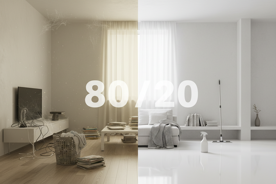 The 80/20 Rule of Cleaning: How to Get a Spotless Home in Half the Time