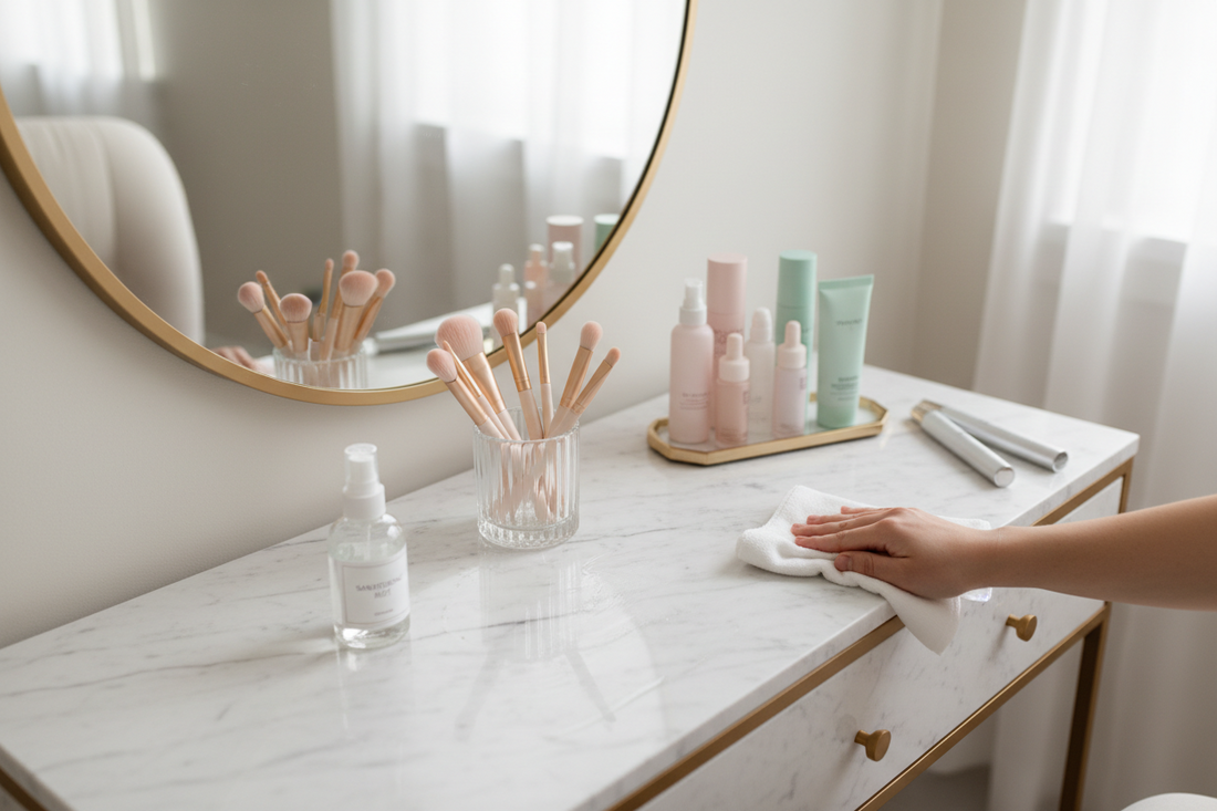 The Vanity Reset: How to Deep Clean and Sanitize Your Cosmetic Station