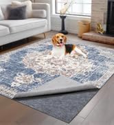 Non-Slip Rug Pads 1/4” Thick, 6x9Ft Waterproof Rugs Non Skid Rug Pad for All Floors and Finishes Durable Hardwood Floor Protective Felt Keeps Rugs in Place, Safe and Secure