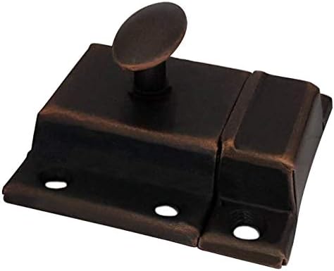 QCAA Oval Turn Cabinet Latch, for Cupboard & Other Furniture, Large, Antique Copper, Made in Taiwan, 1 Pack