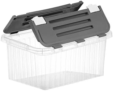 Superio Storage Bins with Lids, Clear Plastic Containers for Organizing, Stackable Totes, BPA Free, Odor Free, Organizer Boxes for Home, and Dorm (4 Pack, 15"x10"x7")