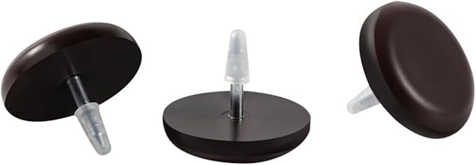 Furniture Glides Sliders-Furnigear PTFE (Teflon) Chair Leg Movers Sliders for Carpet and Hardwood Surface - Move Your Furniture Easy & Safely - Best Floor Protector (1 inch/Nail, Brown-40pack)