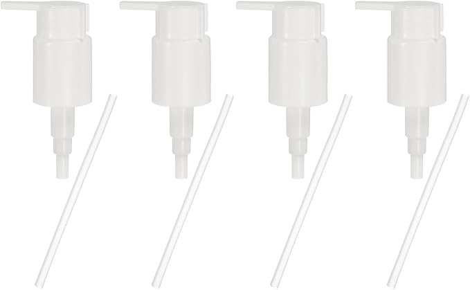 uxcell 4 Pcs Soap Dispenser Pump Heads, Hand Soap Dispensers Top Pumps Replacement Clip-on Pumphead for Standard 24/410 Neck Size Bathroom Lotion Shampoo Bottle, White