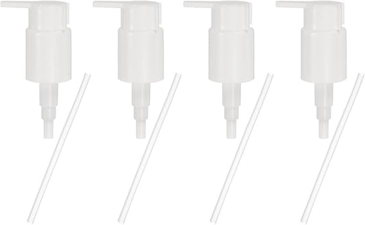 uxcell 4 Pcs Soap Dispenser Pump Heads, Hand Soap Dispensers Top Pumps Replacement Clip-on Pumphead for Standard 24/410 Neck Size Bathroom Lotion Shampoo Bottle, White