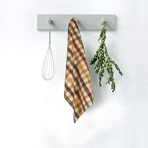 Kitchen Towels Set of 6 Multiolor Buffalo Checks 20X30 Inches, Soft Premium Cotton Highly Absorbent Towels, Washable & Reusable Tea Towel, Quick Drying Dish Cloths with Mitered Corner Towels