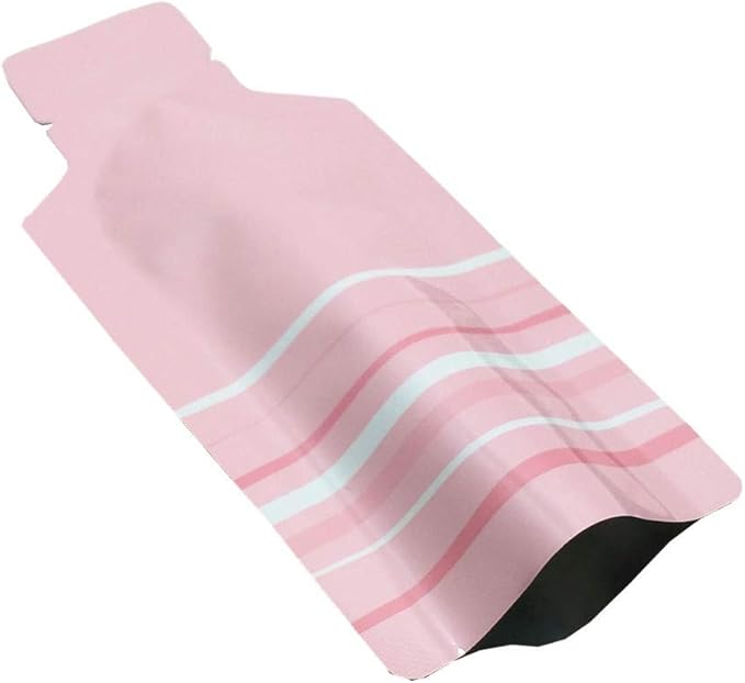 100 Pack 1.97x4.3 inch Heat Seal Sample Mylar Packets for Portable Travel Toiletries Empty Disposable Liquid Shampoo Pouch Single Serving Coffee Powder Condiments Food Storage (Pink)
