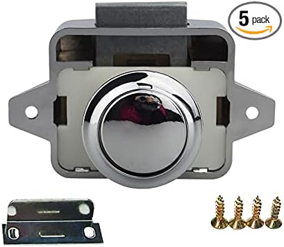 Encell Set of 5 Push Button Latch Cupboard for RV Camper Motor Home Caravan