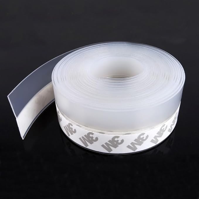 TAROSE Weather Stripping, Silicone Door Seal Strip Door, Window, Transparent 16 Feet Long (Width 45mm)