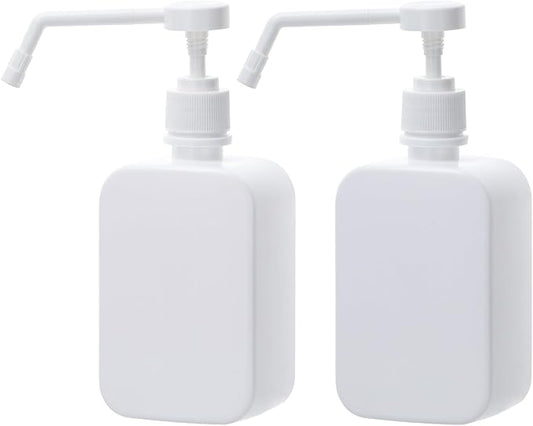 Pump Bottles Dispenser 16.9oz/500ml, 2 Pack Empty Plastic Lotion Shampoo Bottles, Refillable Hand Soap Wash Bottles for Cleaning Solution, Plants