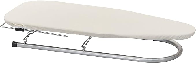 Household Essentials Tabletop Ironing Board, Compact Ironing Board with Iron Rest, Includes Door Hang, Perfect for Dorms and Small Spaces, 12 x 30", Silver