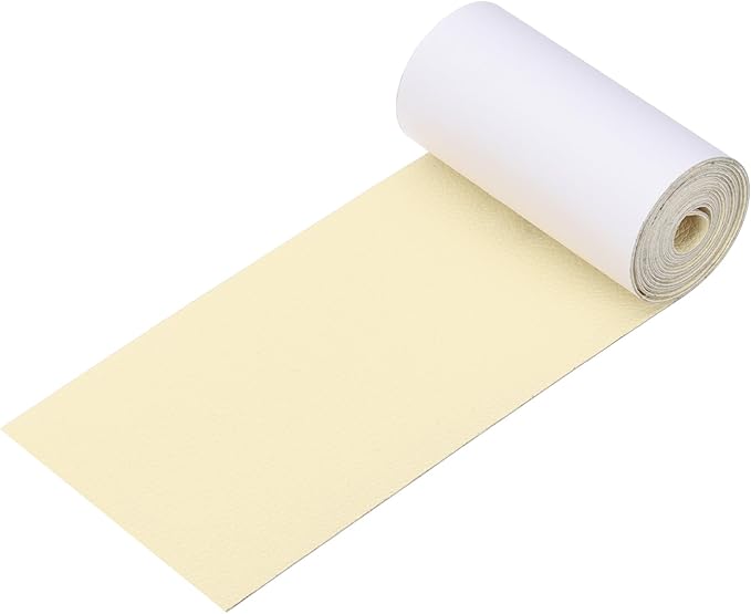 PATIKIL Leather Patches Tape for Furniture, 3.2 x 61 Inch Self Adhesive Vinyl Leather Repair Kit Cover Sheet for Couch, Sofa, Car Seats, Office Chair, Rice Yellow