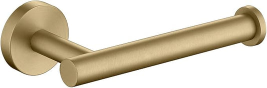TASTOS Brushed Gold Toilet Paper Holder SUS304 Stainless Steel, Modern Round Tissue Roll Holders Wall Mount, Toilet Paper Roll Dispenser Bathroom 5 inch TP Holder for Kitchen Washroom