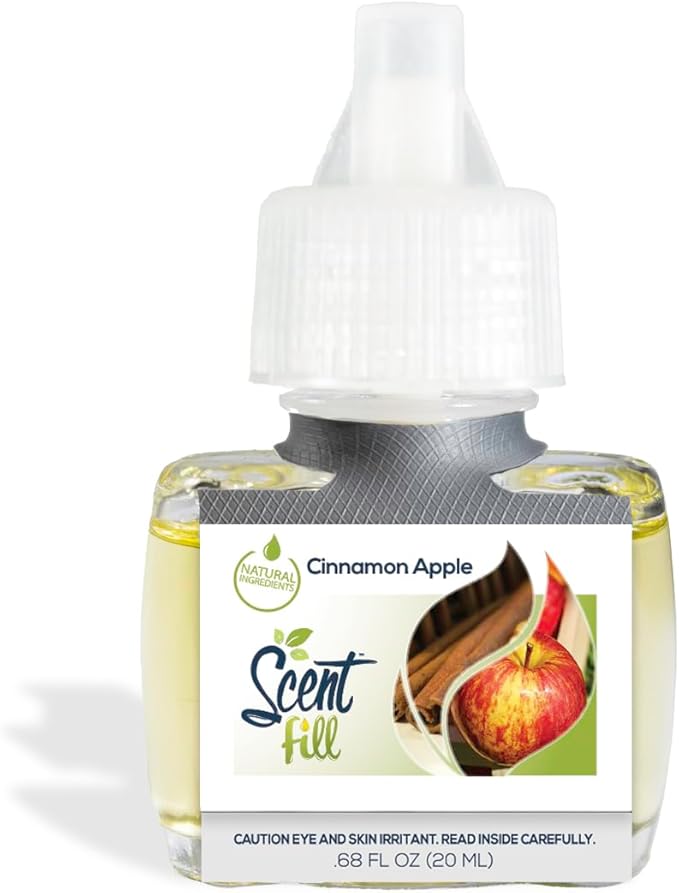Scent Fill Cinnamon Apple Plug in Air Freshener, Scented Oil Refills, 2 Refills + Diffuser