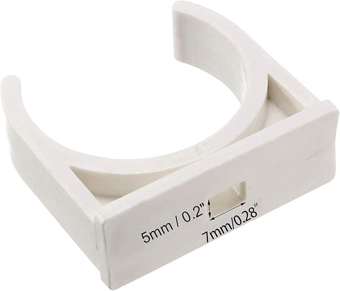 30 Pcs U-Shaped PVC Water Pipe Clamps, U-Shaped Buckles Fit for 1-1/2" (40mm) Water Pipes and TV Trays Tubing Hose Hanger Support Pex Tubing (White)
