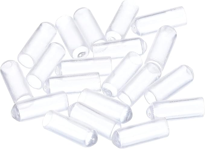 uxcell 20pcs Rubber End Caps 5mm(3/16") ID Vinyl PVC Round Tube Bolt Cap Cover Screw Thread Protectors Clear