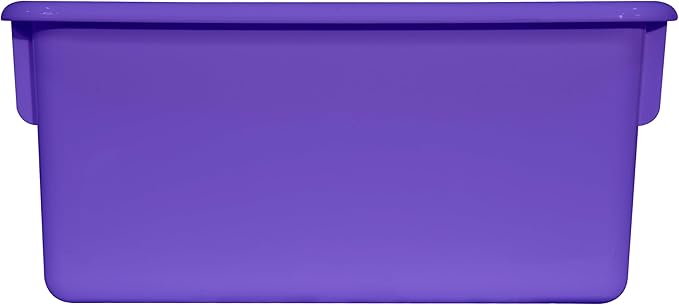 Wood Designs Cubby Storage Bin, Heavy Duty Plastic Containers for Kids Purple Cubby Tray Set of 12