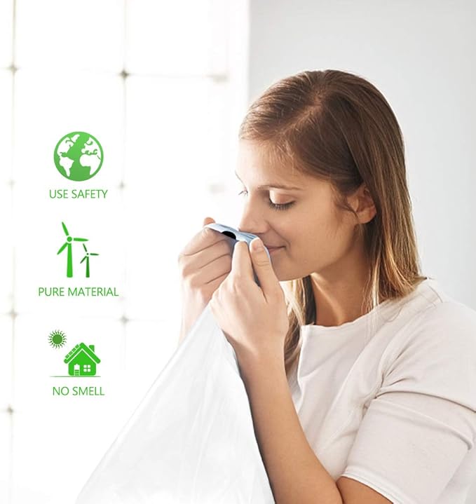 4 Gallon 320 Counts Strong Drawstring Trash Bags Garbage Bags by Teivio, Bathroom Trash Can Bin Liners, Small Plastic Bags for home kitchen office, White