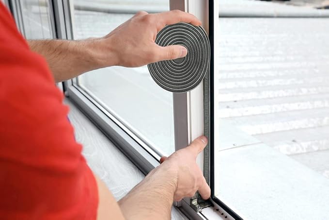 65FT Brush Weather Stripping, Neat Pile Self Adhesive Seal Strip for Windows and Door, Weatherstrip for Soundproofing, Windproof, Dustproof, Stronger Stickiness, 0.35'' Wide x 0.35'' Thick, Grey