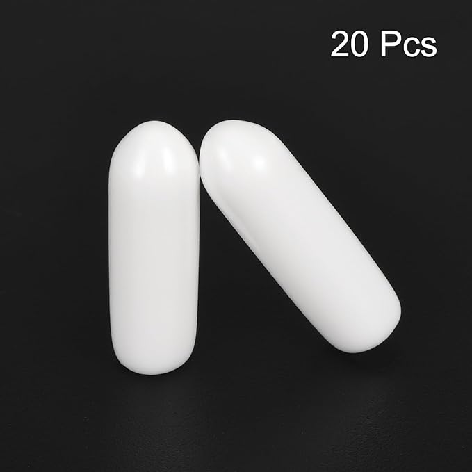 uxcell 20pcs Rubber End Caps 3.5mm ID Vinyl Round End Cap Cover Screw Thread Protectors White